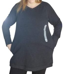 NEW Duluth Trading Woman's  XL Black Ooh-La-Loop French Terry Pullover Tunic